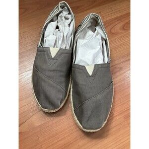 TOMS Women's Espadrille Flats W9.5 Grey Stripe